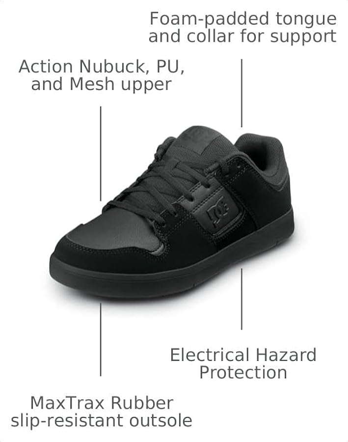 Amazon.com: DC Mens Black Cure Work MaxTrax Soft Toe SRO Athletic