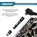 LIBRATON Socket Extension and Ratchet Set 18PCs - Impact Socket Adapters, Swivel Sockets, Professional Drive Accessories - 1/4 3/8 1/2