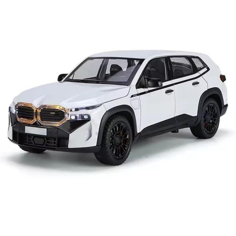 Image of 1:24 B-M-W XM Diecast Metal Pull Back Car with 6 Openable Doors with Sound and Light Toy Decoration car Best Gift Toys for Kids (1:24 B-M-W XM - White)