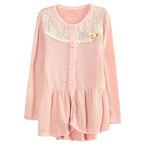 Richie House Girls' Cardigan Sweater with Ruffled Bottom Size 2-8 RH1268