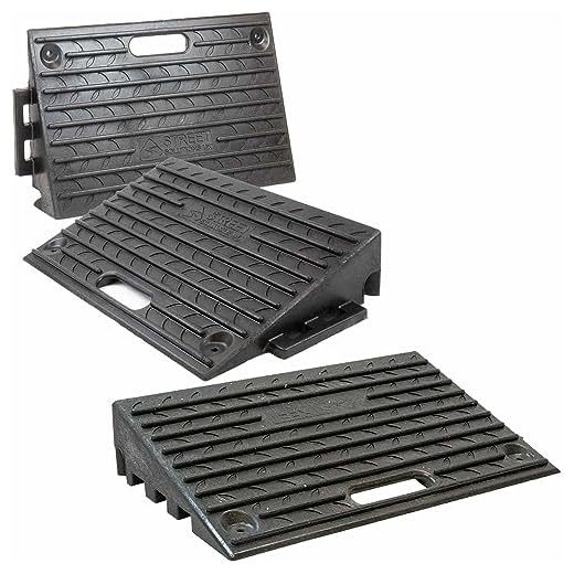 Street Solutions UK Rubber Kerb Ramps | Set of 3 | Heavy Duty Mobility Threshold Ramps for Wheelchairs, Cars Vehicles, Caravan, Scooter Wheels, Skateboard, Motorcycle, Disabled Chair & Dog Black