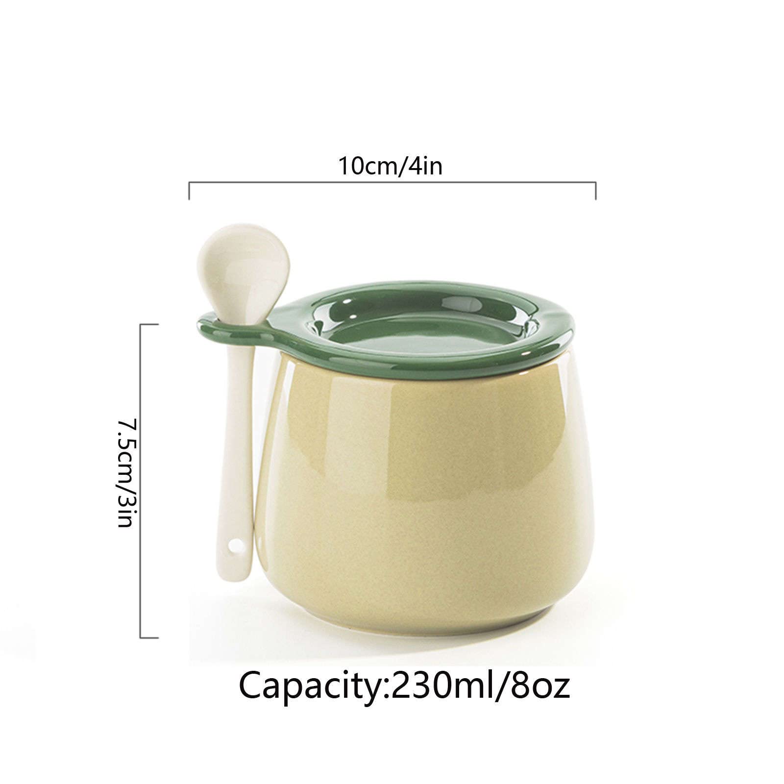pojemnik na cukier， Słoiczki na przyprawy, cukiernica Macaron Color z pokrywką i łyżeczką, ceramiczna cukiernica z otworem w pokrywie, porcelanowy słoik na przyprawy 230 ml/8 uncji, pojemnik na przypr
