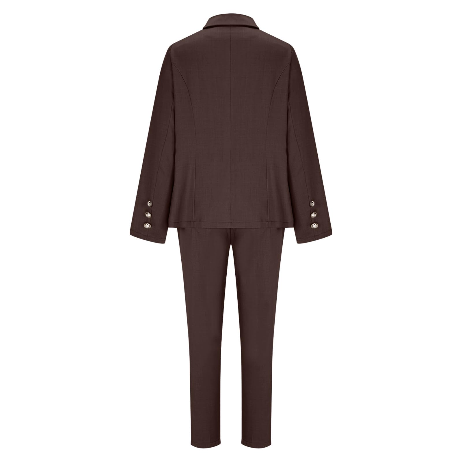 2025 Hosenanzüge Damen Elegant Curvy Sommer Hosenanzug Business Anzug Set Zweiteiler Einfarbig Blazer Hose Festlich Lange Hosenanzüge Sportlich Slimfit Streetwear Frauen Baumwolle Freizeitanzug