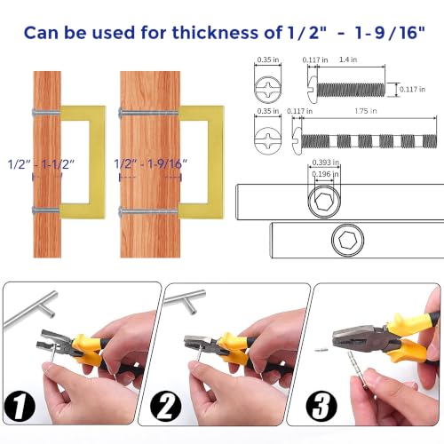 Image of Ravinte 5 Pack Kitchen Gold Cabinet Handles 3 Inch Hole Center Stainless Steel Square Cabinet Pulls for Dresser Drawer Cupboard Handles with Screwdriver