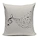 RJGOPL Kissenbezug Série de música NOTA impressa alta qulity algodão linho decorativo Preto Branco capa de almofada travesseiro caso assento de carro 45 * 45cm fronha 12756 450mm*450mm
