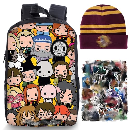Heartsking School Bag 14.5inch Cool School Backpack Lightweight School Bag Boys Girls Kids Backpack with Hat Stickers for Days Out Rucksack Casual Travel Vacation Bag
