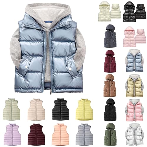 Girls Winter Puffer Vest Kids Zip Up Lightweight Sleeveless Quilted Jackets Puffy Padded Warm Down Outerwear