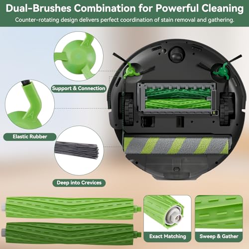 Image of 21 Pcs Replacement Parts for iRobot Roomba 705X Combo /Max 705 Combo /Max 706 Combo Robot Vacuum, Accessories Kit include 2 Main Brush, 6 Dust Bag, 4 Filter, 2 Roller Mop, 6 Side Brush, 1 Cleaning Tool