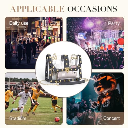 Image of Missnine Clear Bag for Stadium Events Clear Crossbody Purse Stadium Approved Women Transparent Shoulder Bag for Concerts