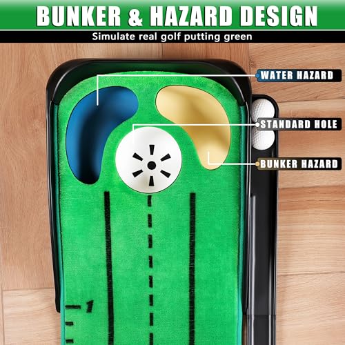 CHAMPKEY Professional Hazard Golf Putting Green Come with Golf Putting Gates and Putting Mirror - Progressive Slope Tech and Noise Reduction Tech Golf Putting Mat(Visible Ball Traces) CHAMPKEY Professional Hazard Golf Putting Green Come with Golf Putting Gates and Putting Mirror - Progressive Slope Tech and Noise Reduction Tech Golf Putting Mat(Visible Ball Traces) - Image 4