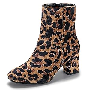 IDIFU Women’s Aliza Fashion Square Toe Short Boots Side Zipper Low Block Heel Ankle Booties