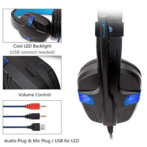 Andoer SY860MV Gaming Headset 3,5 mm com fio sobre a orelha Fone de ouvido com cancelamento de ruído