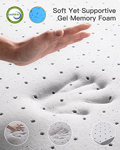 Bedstory 3 Inch Memory Foam Mattress Topper Queen, Gel & Bamboo Charcoal Infused Bed Toppers, Foam Mattress Pad With Breathable Removable Cover, High-Density Memory Foam #TOP2