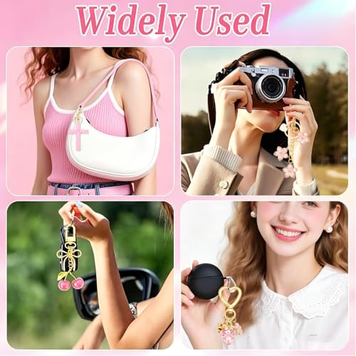 Image of Bag Charms for Handbag Cherry Strawberry Y2K Bow Keychain Cute Purse Charms Accessories for Women Tote Bag Fruit Charm