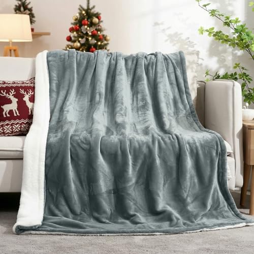 CURECURE Manta Eléctrica Throw Acogedora Manta de Franela, 6 Niveles de Calefacción y Apagado Automático de 6 Horas, 130 * 180 cm Manta de Tamaño Doble, Controlador Desmontable Gris Claro