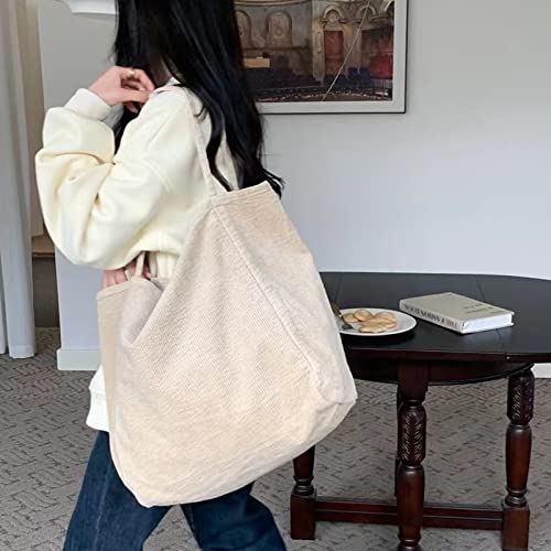 Strandtasche Funtlend Groß Umhängetasche für Damen aus Cord