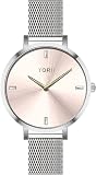 TORII Orologio da donna Oro rosa Acciaio inossidabile - Rotondo al quarzo S37SS.R4 bracciale a maglie indici a linea impermeabile 50 m
