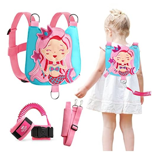 Lehoo Castle Correa para Niños Seguridad Niña, 4-en-1 Ajustable Arnés de Bebe, Correa para Niños Antiperdida Arnes Niños, Arnés de Seguridad para Caminar Niños, Rosa