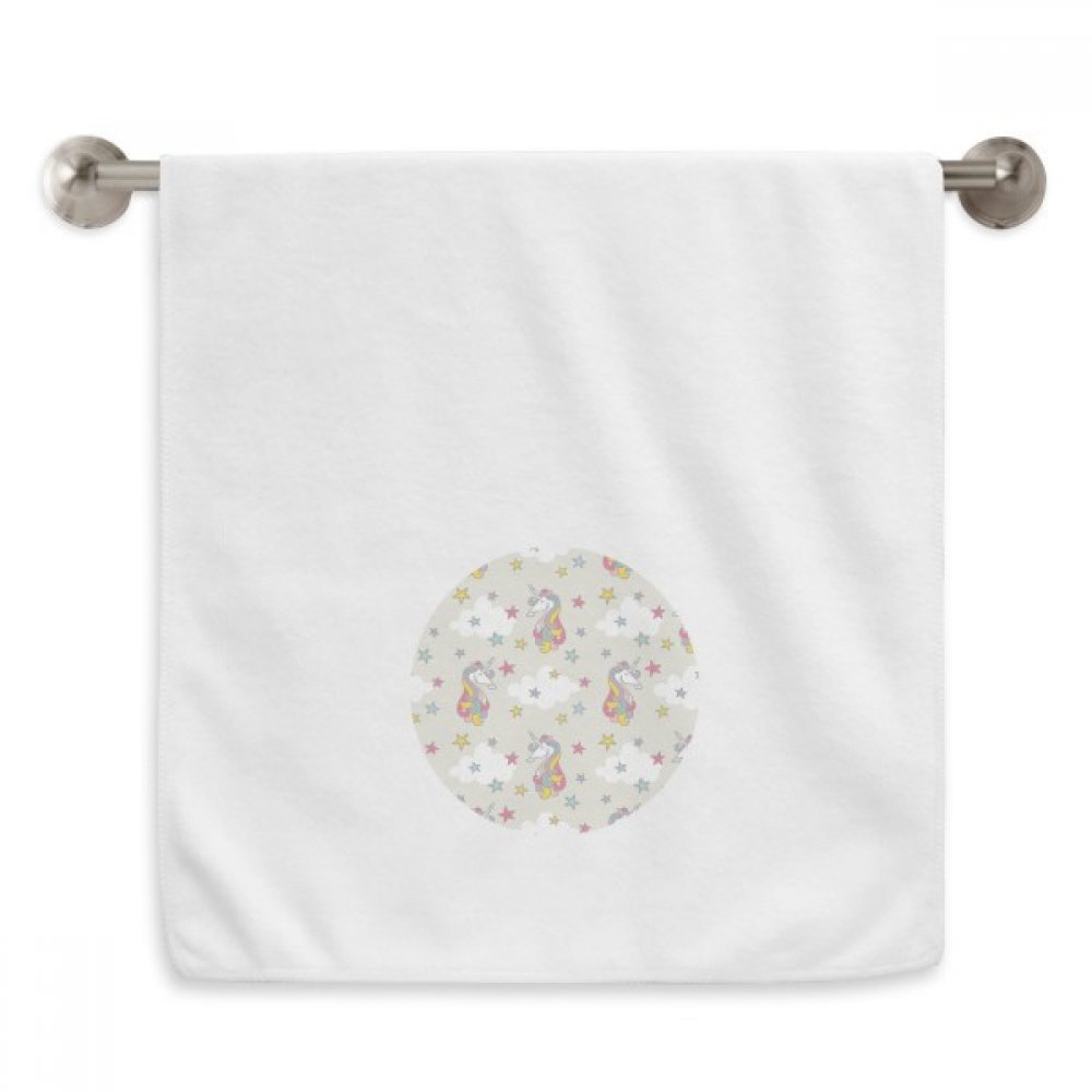 Serviettes moelleuses licornes blanches 13x29 pouces au motif étoile nuage sourire