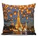 Federa decorativa per cuscino, con lanterne di cielo rosso brillante e luccicante, per divano, camera da letto, 50,8 x 50,8 cm