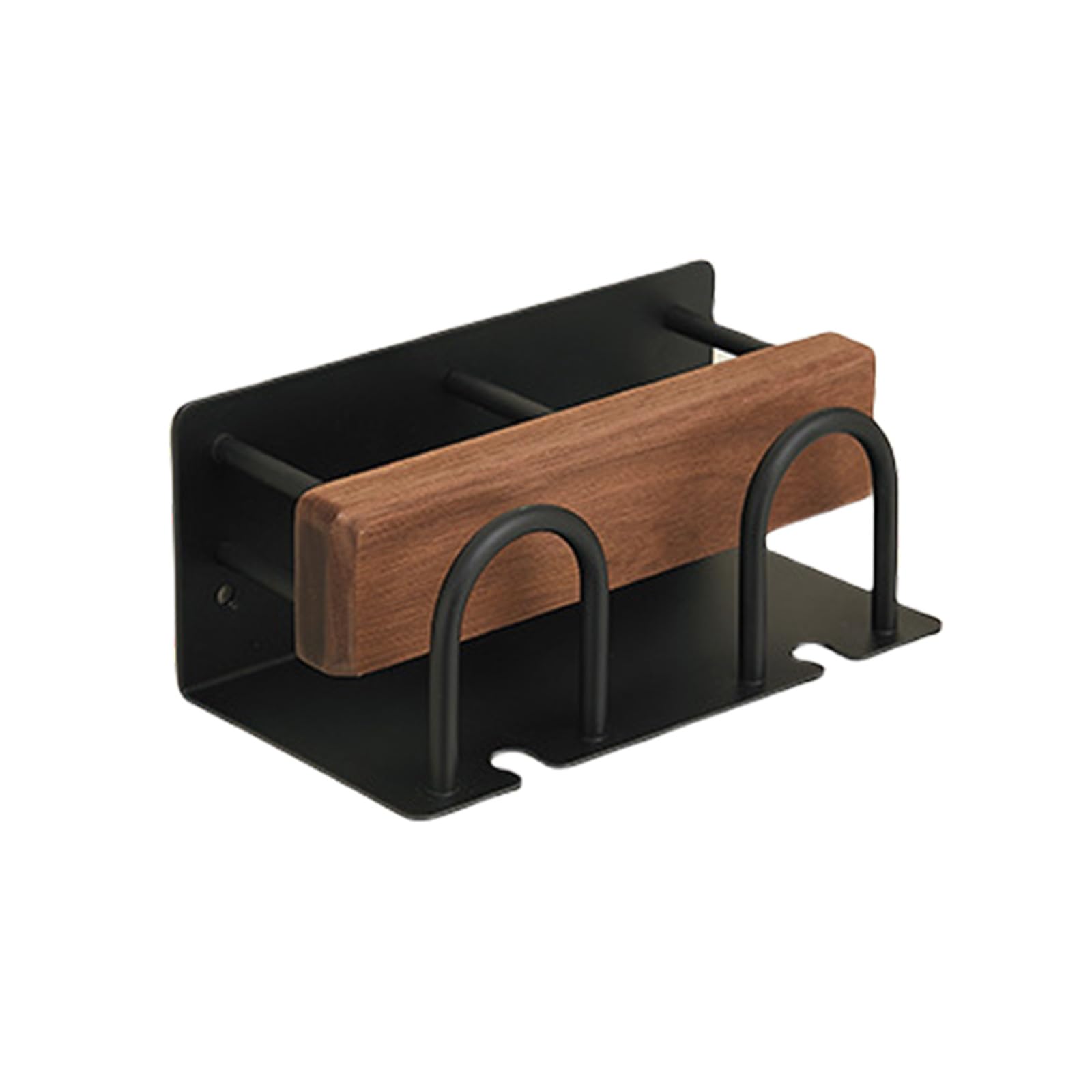 Genérico Soporte De Pared para Cepillo De Dientes Eléctrico, Fabricado En Madera Y Aluminio, No Requiere Taladrar (Black For Two Persons)