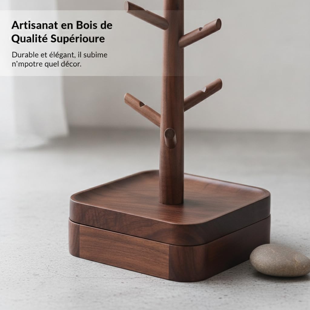 Présentoir à Bijoux en Bois, Branche, Finition brune, Présentoir décoratif, Installation facile, Pour petites entreprises, style to 1