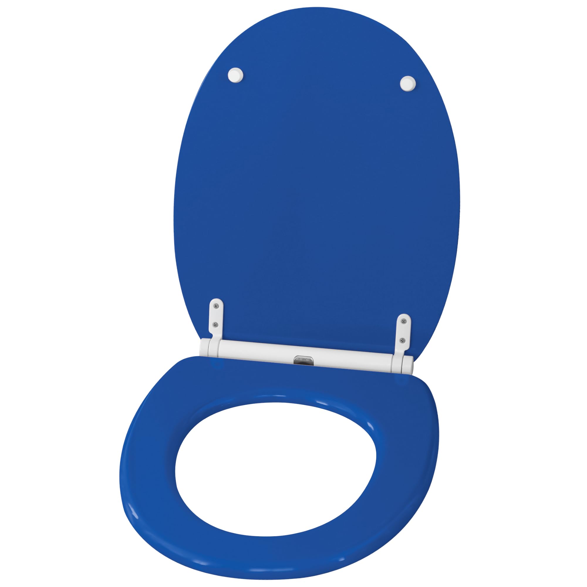 Sanilo Sedile WC con chiusura ammortizzata e sgancio rapido, il coperchio del WC può essere rimosso con la semplice pressione di un pulsante, facile montaggio dall'alto (Azzurro)