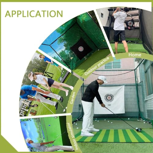 Tapete de práctica de golf de césped artificial resistente con base amortiguadora 7