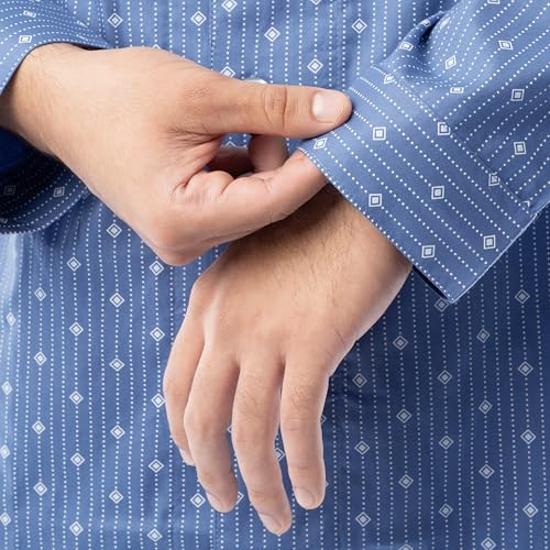 Image of Fruit of the Loom Men's Long Sleeve Broadcloth Pajama Set