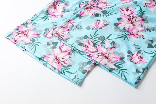 Image of Vozanet Women's V Neck Sexy Pajamas Capri Sets Mexican Style Floral Sleepwear 2PCS Totem Casual Nighty Plus Size M to 5XL