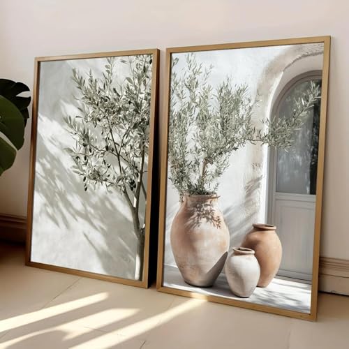 Affiche toile vase d'olivier de 60 x 90 cm à offrir pour une pendaison de crémaillère