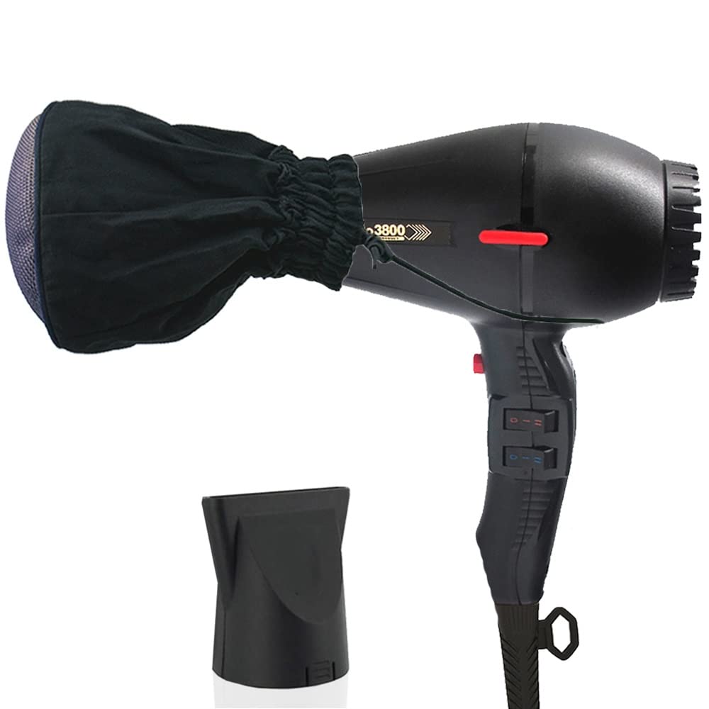 Turbo Power TwinTurbo 3800 Black Ceramic & Ionic Eco Friendly Hair Dryer + M Hair Designs Metal Mesh Diffuser (Bundle) – Fast-Drying, Frizz-Control, Professional Blow Dryer