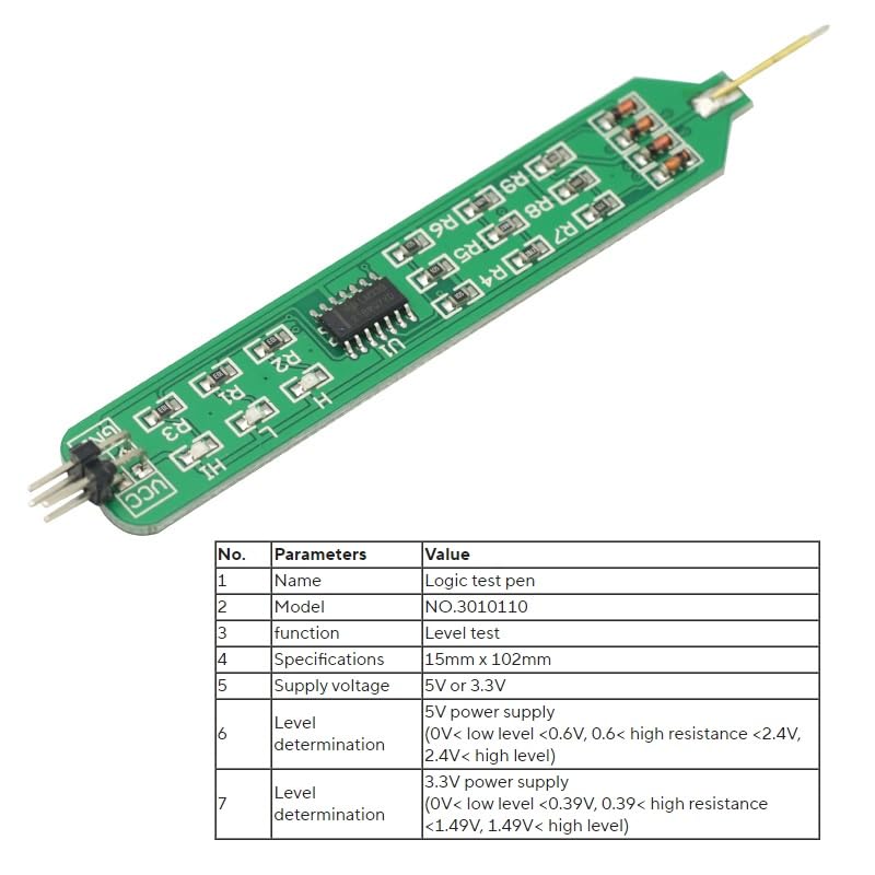 Logic Tester Pen Level Tester 5V 3.3V Digital Circuit Debugger Convenient and Quick Learning Board