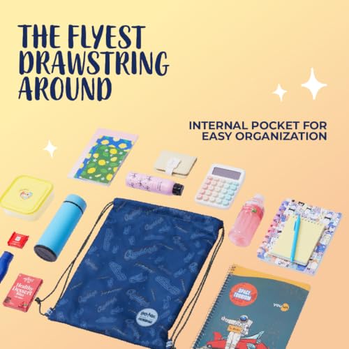 Image of Harry Potter x American Tourister Quidditch Drawstring Bag | 10L Spacious String Sack | Everyday Bag for Girls and Boys | Inside Pocket | Dark Denim | 1 Year Global Warranty
