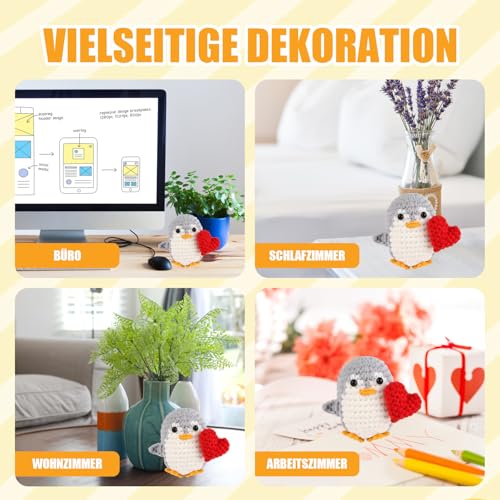 Pinguin Geschenk, Positive Geschenke, Positive Penguin, Pocket Hug, Niedliches Dekor, Emotional Support Geschenk, 1 Stück Herz Pinguin Plüschtier