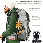 Loowoko 50L Hiking Backpack, Waterproof Camping Essentials Bag with Rain Cover, 45+5 Liter Lightweight Backpacking Back Pack - Image 3