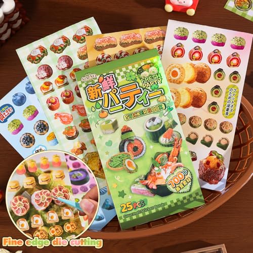 Image of Girl's Japanese Retro Sticker Book, Food and Daily Life Theme - 700+ Cute Old Showa Style Foodie Stickers, for DIY Scrapbooking Journaling Handbook Decoration