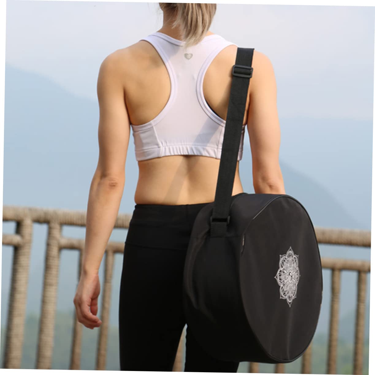 Yardwe 2stücke Doppeltaschen Für Yoga-räder Große Tragekapazität Für Yogamatten Blöcke Und Handtücher Für Fitness Und Reisen Robuste Aufbewahrungstasche Mit Doppeltem