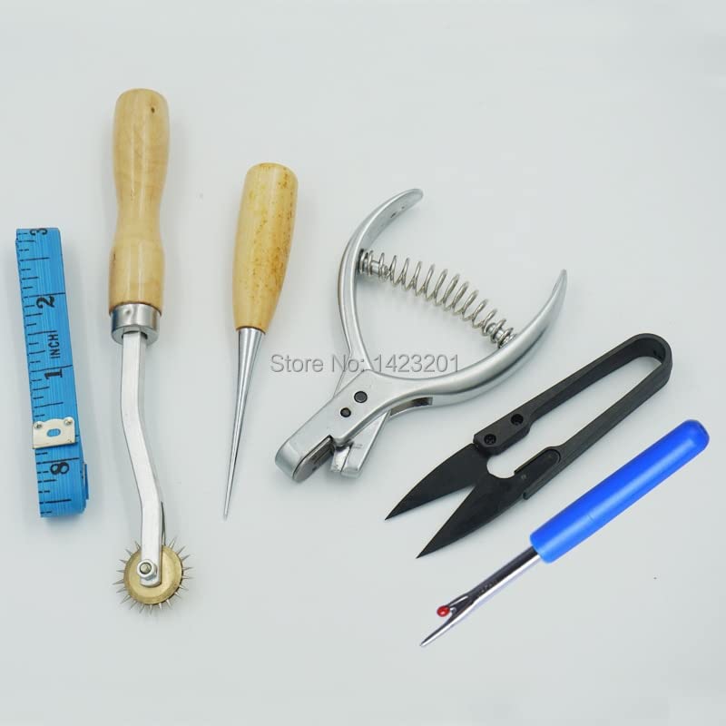 6 Pcs / Lot PATTERN NOTCHER DESIGNER 45N AWL Stitch Wheels TAPE Measure Cross-stitch scissors Seam Ripper