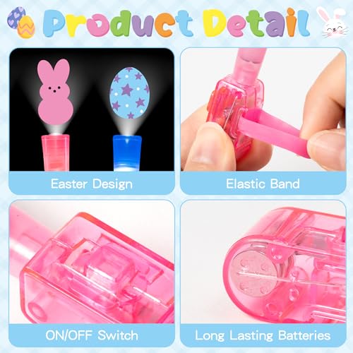 Haooryx 36 Pcs Easter Bunny LED Finger Lights for Party Favors