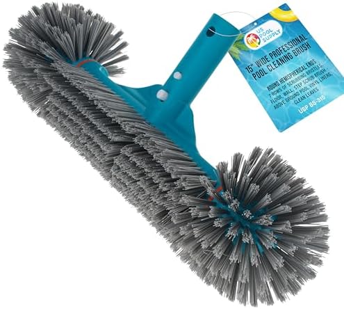 U.S. Pool Supply 15″ Pool Brush Head Round Hemispherical Ends Inground Pool
