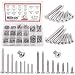 Hilitchi 570 Piece M 3 4 5 6 Stainless Steel Phillips Round Flat Head Self Tapping Screw Assortment Kit