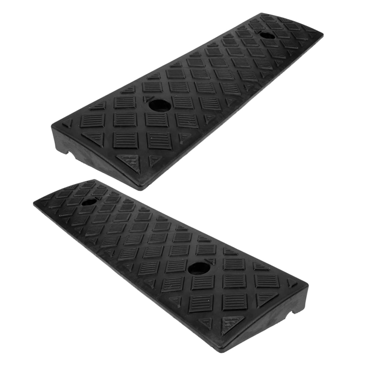 CALLARON Rampe De Seuil Antidérapante 2 Pièces 3 Cm Hauteur en Caoutchouc Et Plastique Épais pour Allée, Trottoir, Garage, Scooter Et Fauteuil Roulant, Accès Véhicule, Usage Intérieur Et Extérieur