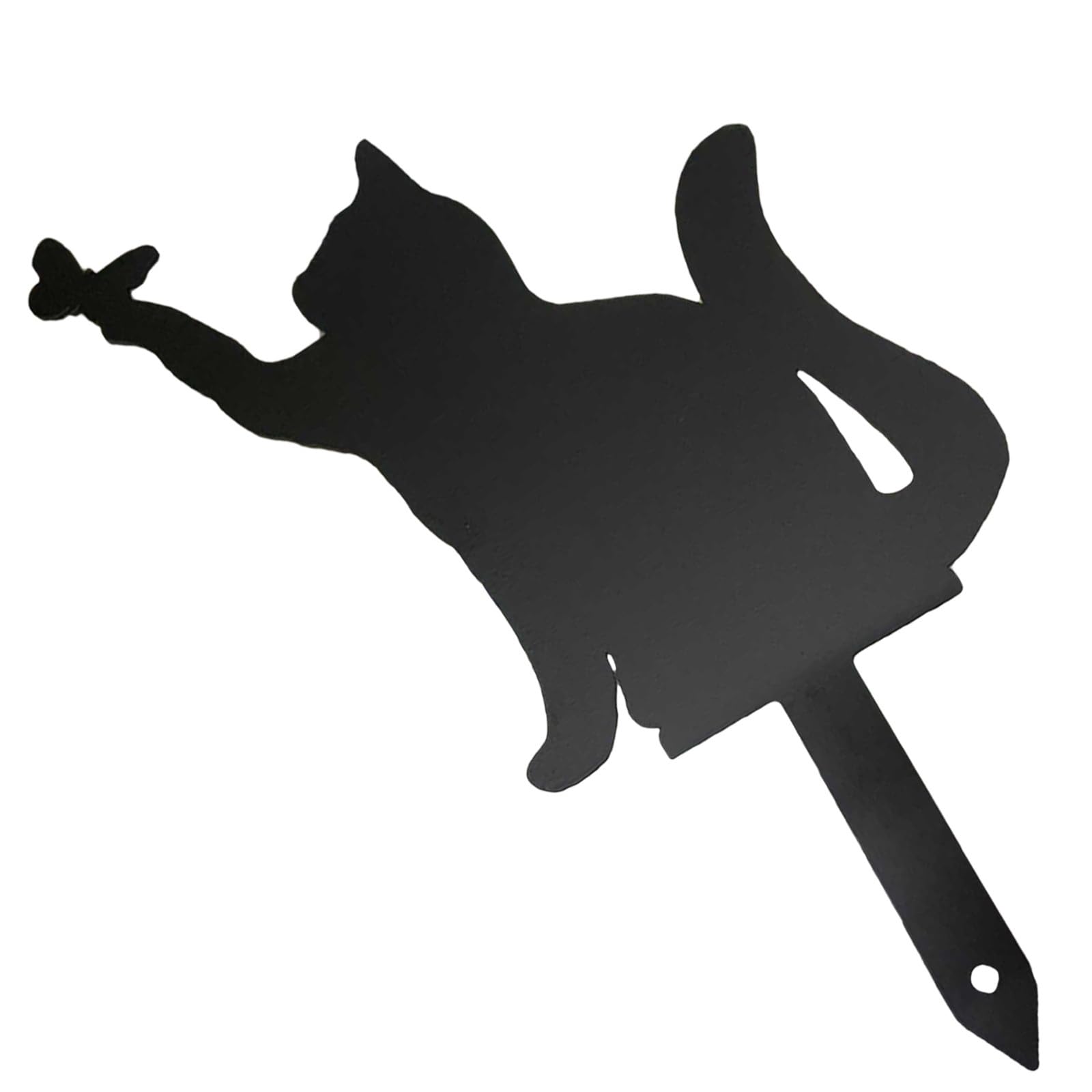 Silhouette Chat Jardin Métal Noir déco pelouse terrasse étang extérieur styles