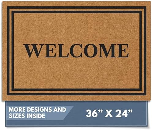 Barnyard Designs Natural Coco Coir Heavy Duty Backing Doormat - L...