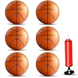 BESTKID BALL Inflatable Mini Basketball Set – 6pcs Indoor & Outdoor Play Kit for Kids, Toddlers, Juniors – Includes Mini Bouncy Balls, Pump and Needle – Ideal for Pool, Playground & Parties