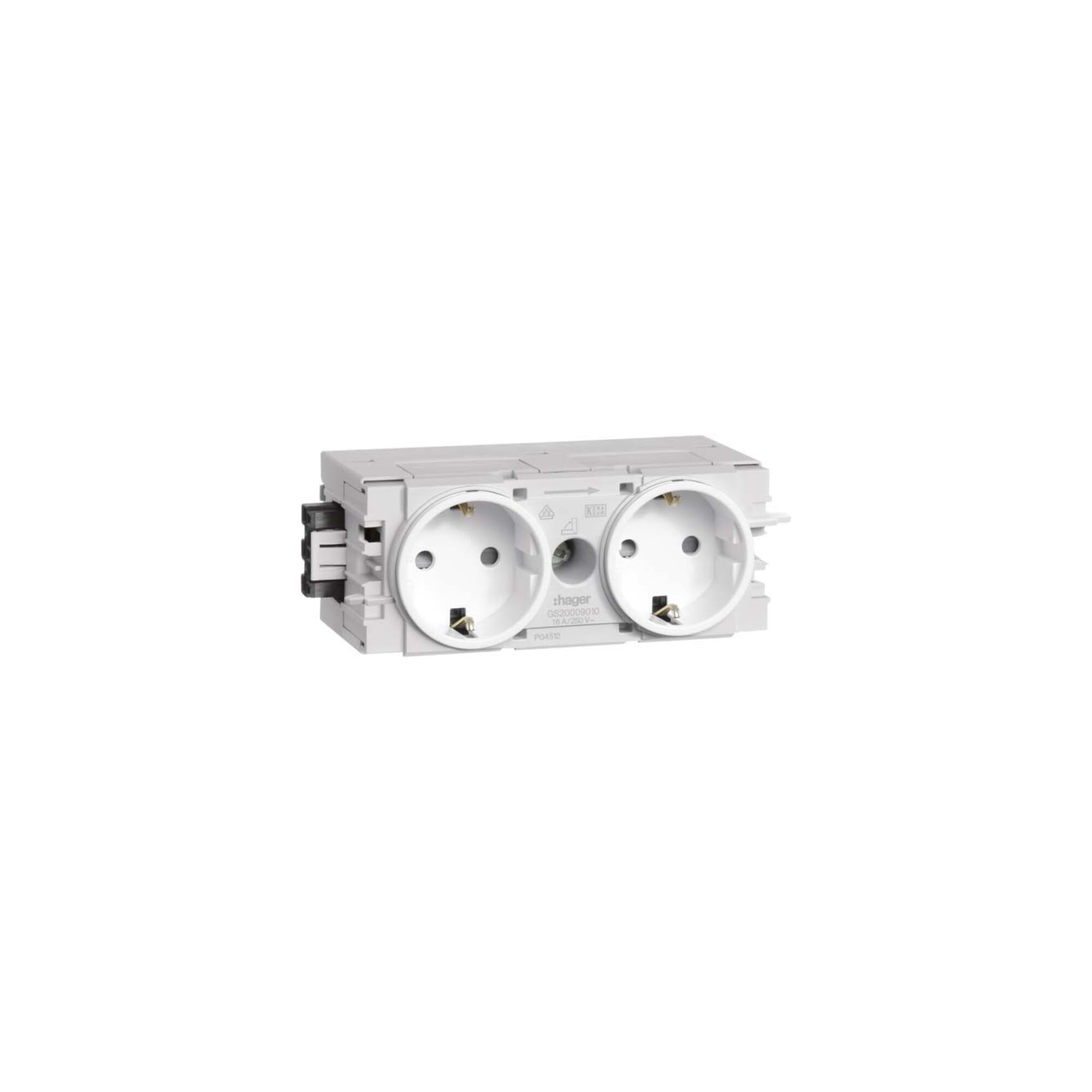 Prise 2 prises blanc de circulation GS20009016 double murale - 2