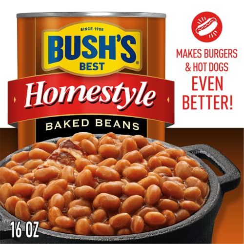 Bush's Best Homestyle Baked Beans, Canned Baked Beans, Source Of Plant Based Protein And Fiber, Low Fat, Gluten Free, 16 Oz (Pack Of 12) #TOP7