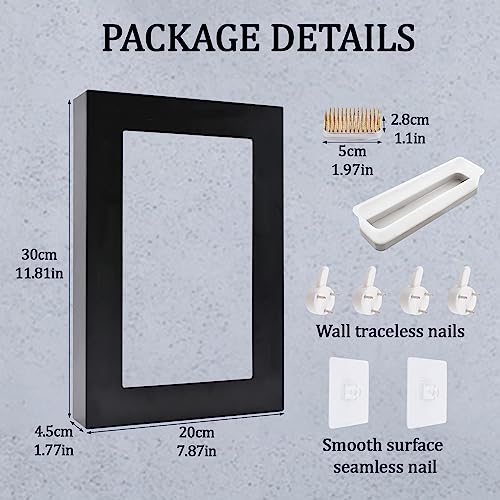 Wandic Floral Arranging Vase, Black Rectangle Photo Frame Shaped Plastic Ikebana Vases & 5Cm Rectangle Flower Frog For Ikebana Floral Arrangement Art Home Decor #TOP1