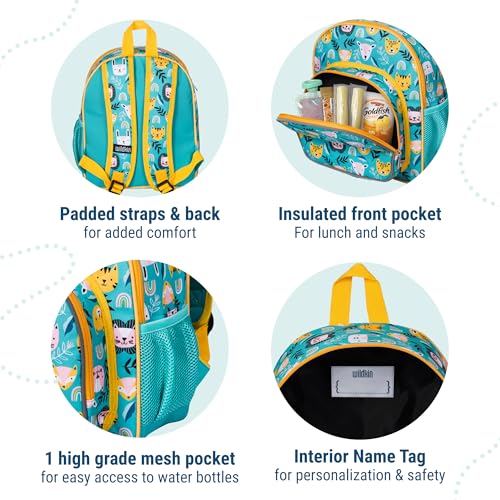 Image of Wildkin 12 Inch Toddler Backpack for Kids, Party Animals | Ages 3-7, lightweight toddler backpack for daycare, preschool, and travel